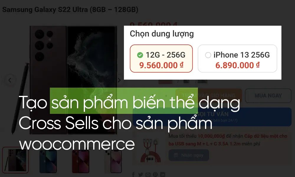 Hướng dẫn tạo sản phẩm biến thể dạng Cross Sells cho Woocommerce
