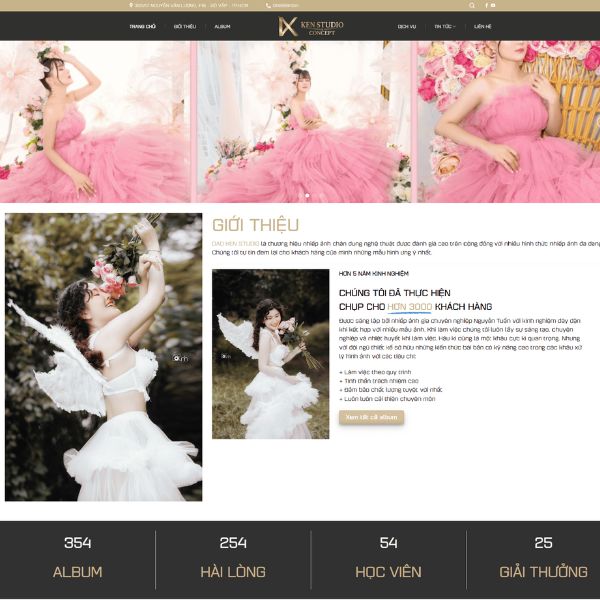Mẫu website nhiếp ảnh,studio, chụp ảnh cưới